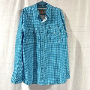 Men's Pursuit Gear Outdoor Fishing Button Down Long Sleeve Shirt, Size L, Light